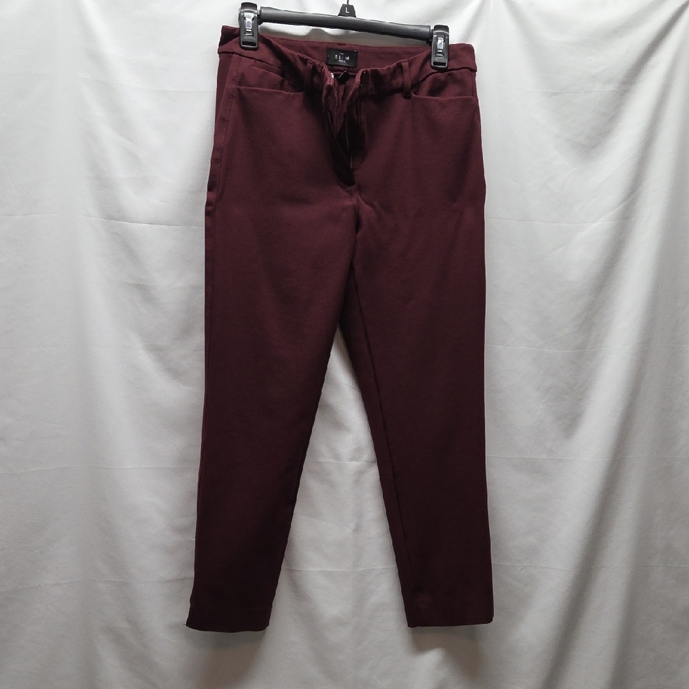WHBM Pants Burgundy The Slim Ankle Size 6 Officecore Spring